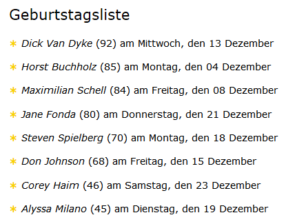Geburtstagsliste