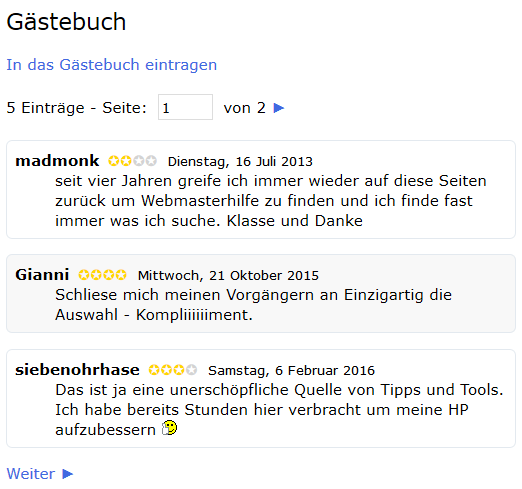 Gästebuch