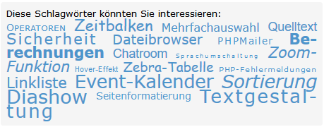 Schlagwörter-Box