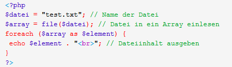 Mit PHP schreiben und lesen