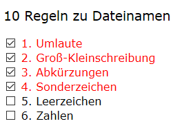 10 Regeln zu Dateinamen